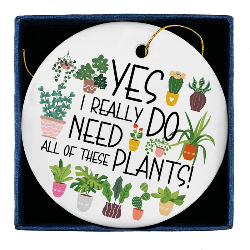 ZOSAN Plant Lovers Ceramic Ornament, Gardening Gifts for Plant Lovers Gardener, Plant Lover Gift Ornament - Image 1
